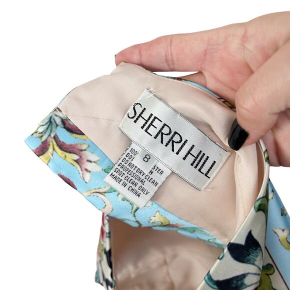 Sherri Hill Two Piece Skirt Set Printed Multicolor Sz 8 - Picture 4 of 11